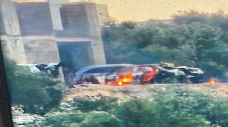 voiture palestinienne ciblée par les forces d'occupation à Kafr Dan